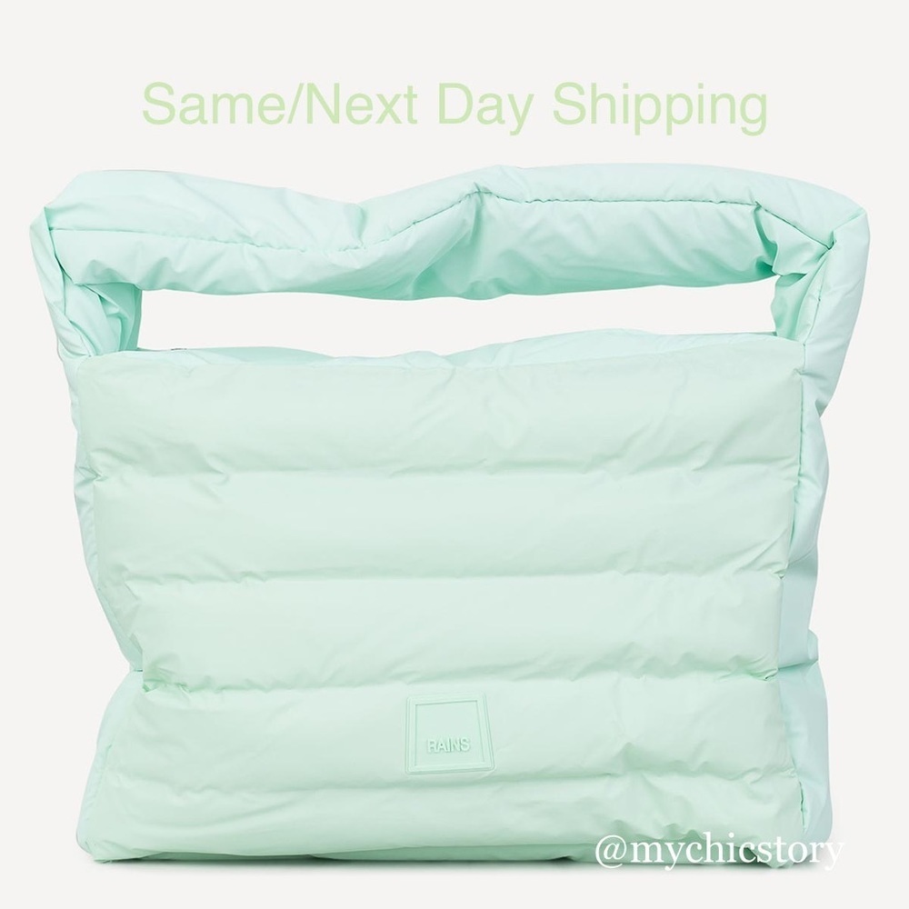 NWT Rains Loop Shopper Mini Waterproof Shoulder tote Bag Mineral